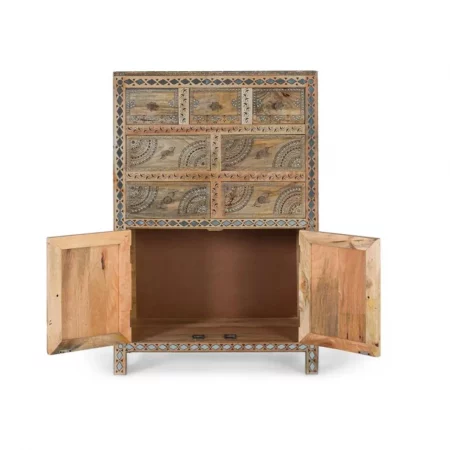 Comoda Fabricada en Madera Maciza de Mango 80x40x122 Cm - Giner y Colomer (3)