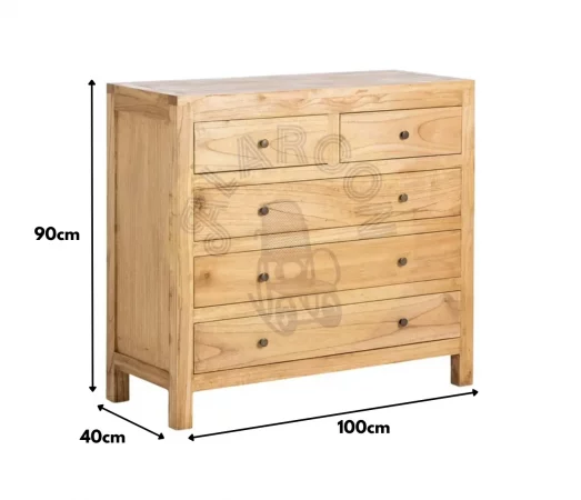Comoda Madera Mindi Natural 100x40x90 Cm - IXIA (2)