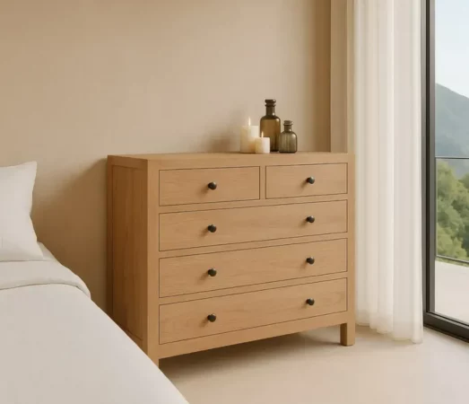 Comoda Madera Mindi Natural 100x40x90 Cm - IXIA (3)