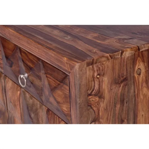 Cómoda Madera Palisandro Frontal Diamante Mod. Agra 2 Cajones + 2 Puertas 100x40x87 Cm - Giner y Colomer (5)