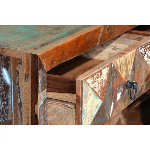 Cómoda Madera Reciclada 2 Cajones + 2 Puertas Colección Diamante Reciclado 100x40x87 Cm - Giner y Colomer (3)