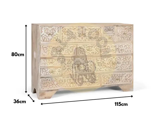 Cómoda artesanal de madera maciza con tallado floral a mano–115x36x80cm-MOVIL (5)