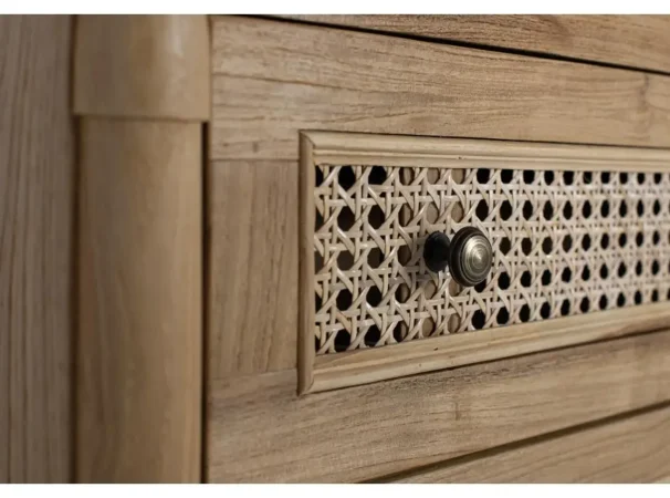 Cómoda de Madera Maciza de Teka con 3 Cajones - 80x40x86 Cm - Giner y Colomer (3)