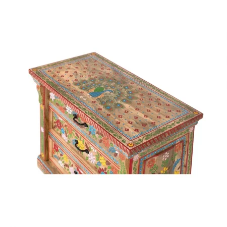 Cómoda de Madera de Mango 3 Cajones Pintado Artesanal Floreado - Giner y Colomer (6)