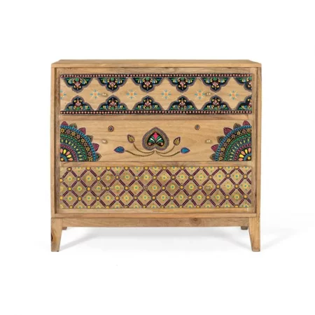 Cómoda de Madera de Mango con Detalles a Mano Estilo Étnicos - Universal (2)