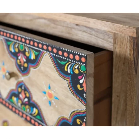 Cómoda de Madera de Mango con Detalles a Mano Estilo Étnicos - Universal (5)