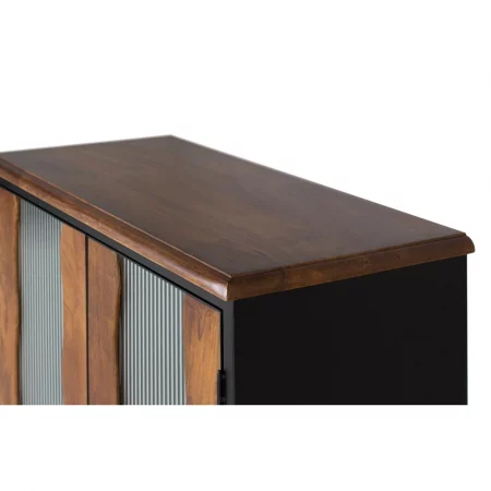 Cónsola 2 Puertas Batientes Madera Mango Estructura Metal Estilo Industrial Colección Zanzíbar 87x37x90 Cm - Giner y Colomer (3)