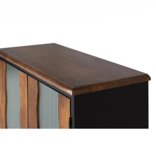 Cónsola 2 Puertas Batientes Madera Mango Estructura Metal Estilo Industrial Colección Zanzíbar 87x37x90 Cm - Giner y Colomer (3)