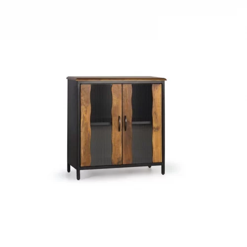 Cónsola 2 Puertas Batientes Madera Mango Estructura Metal Estilo Industrial Colección Zanzíbar 87x37x90 Cm - Giner y Colomer (4)