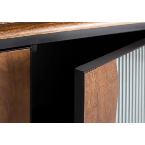 Cónsola 2 Puertas Batientes Madera Mango Estructura Metal Estilo Industrial Colección Zanzíbar 87x37x90 Cm - Giner y Colomer (6)