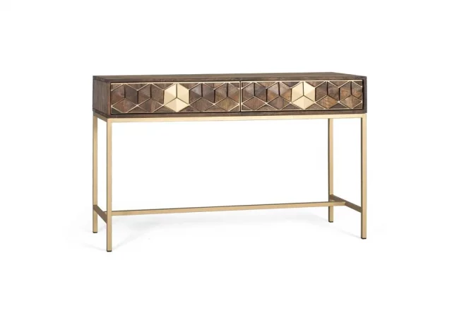 Consola-2-cajones-fabricada-en-madera-de-mango-y-base-de-metal-6