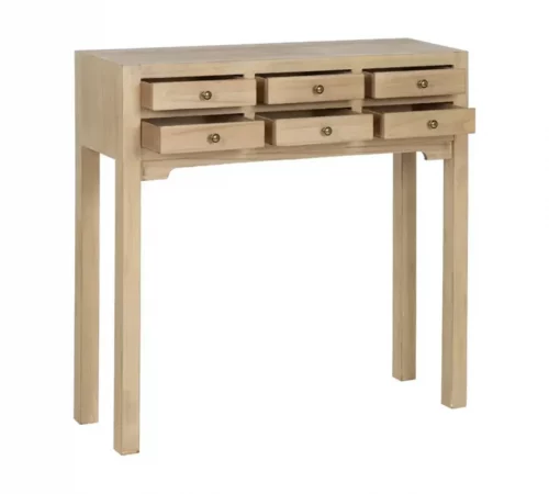 Consola 6 Cajones Natural Madera DM 85x26x85 Cm - IXIA (3)