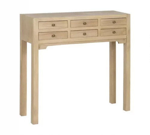 Consola 6 Cajones Natural Madera DM 85x26x85 Cm - IXIA (6)