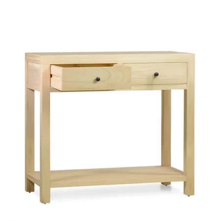 Consola Ainsa con 2 Cajones y 1 Estante Madera de Mindi 95x38x78 Cm - Moycor (2)
