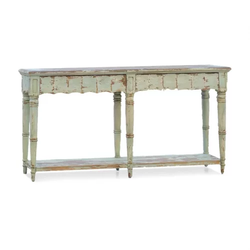 Consola Cordoba de Madera de Pino 2 Cajones Estilo Envejecido - Moycor (1)