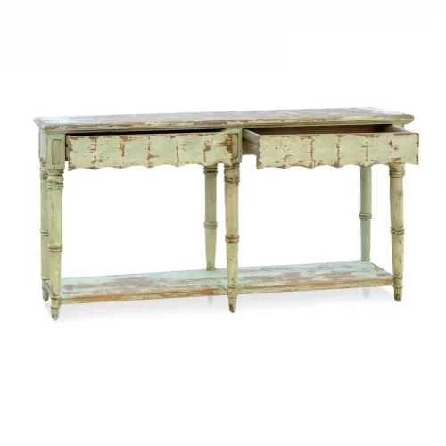 Consola Cordoba de Madera de Pino 2 Cajones Estilo Envejecido - Moycor (2)