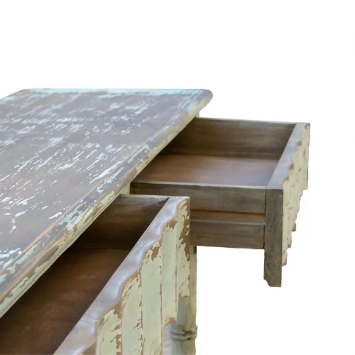 Consola Cordoba de Madera de Pino 2 Cajones Estilo Envejecido - Moycor (3)