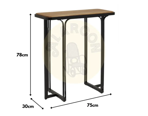 Consola Emere Imitacion Madera Metal y Pino Natural 75x30x78 Cm - Imori (2)