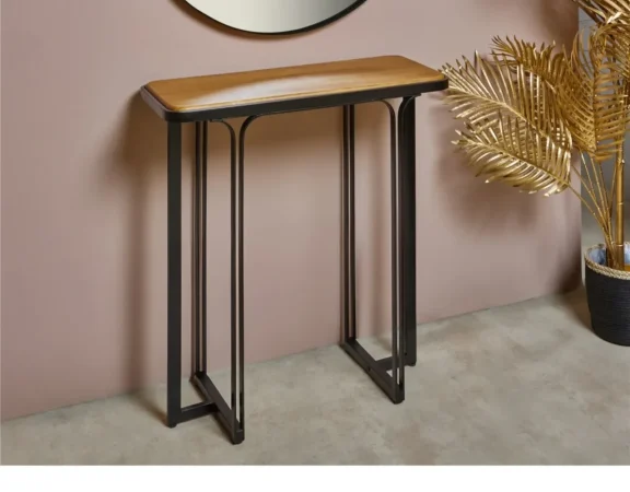 Consola Emere Imitacion Madera Metal y Pino Natural 75x30x78 Cm - Imori (4)