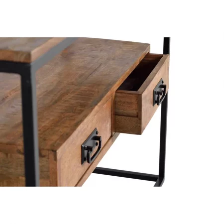 Consola Estilo Industrial Madera de Mango y Metal 2 Cajones 110x35x77 Cm - Giner y Colomer (1)