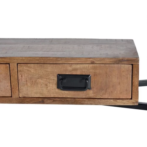 Consola Estilo Industrial Madera de Mango y Metal 2 Cajones 110x35x77 Cm - Giner y Colomer (2)