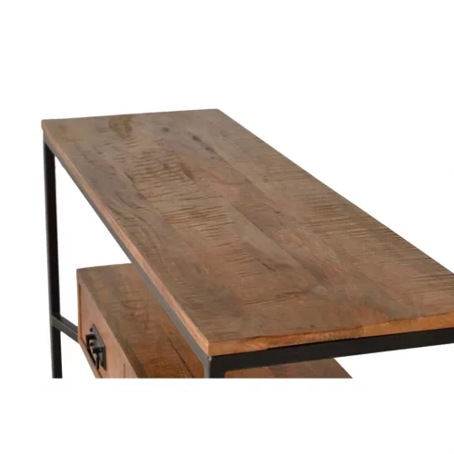 Consola Estilo Industrial Madera de Mango y Metal 2 Cajones 110x35x77 Cm - Giner y Colomer (5)