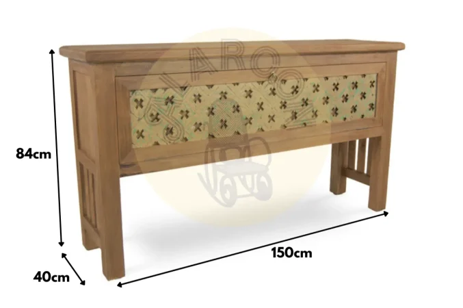 Consola Fez Madera Teca Reciclada 1 Puerta A 150x40x84 Cm - Moycor (1)