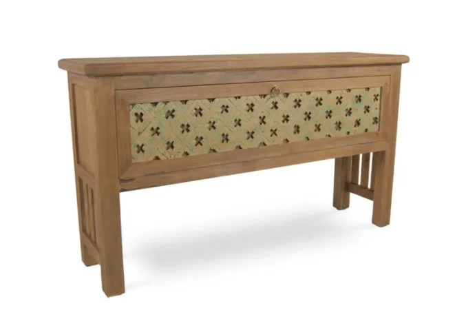 Consola Fez Madera Teca Reciclada 1 Puerta A 150x40x84 Cm - Moycor (3)