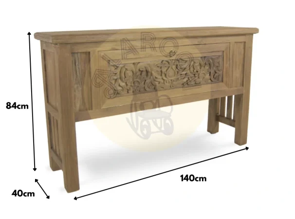 Consola Fez Madera Teca Reciclada 1 Puerta B 140x40x84 Cm - Moycor (1)