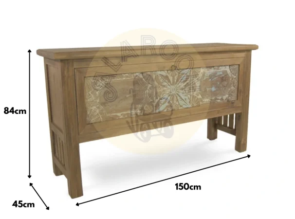 Consola Fez Madera Teca Reciclada Puerta E 150x45x84 Cm - Moycor (1)