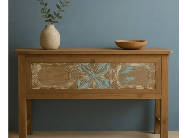 Consola Fez Madera Teca Reciclada Puerta E 150x45x84 Cm - Moycor (2)