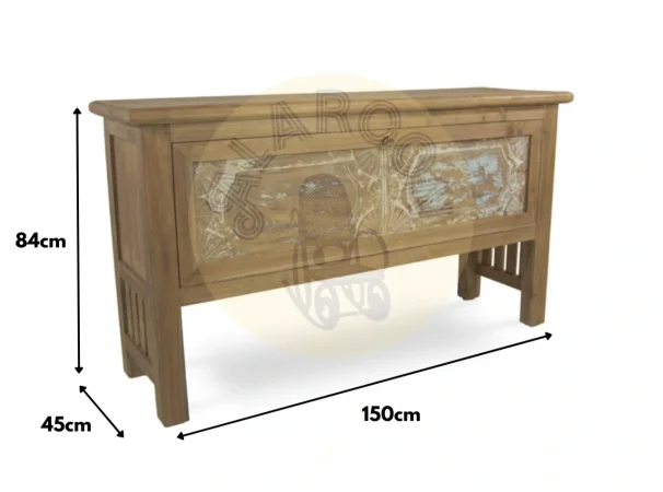 Consola Fez Madera Teca Reciclada Puerta F 150x45x84 Cm - Moycor (1)