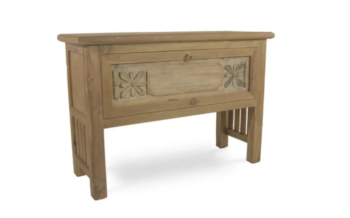 Consola Fez Madera Teca Reciclada Puerta G 120x48x84 Cm - Moycor (3)