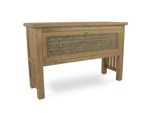 Consola Fez Madera Teca Reciclada Puerta I 130x45x84 Cm - Moycor (3)