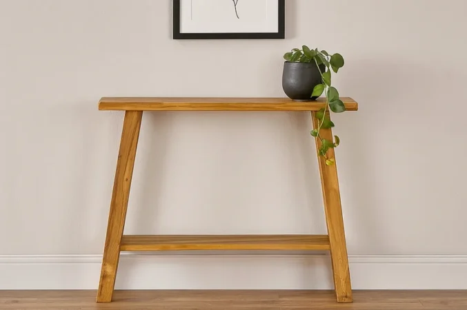 Consola Ibiza Madera Teca Reciclada 90x30x78 Cm - Moycor (1)