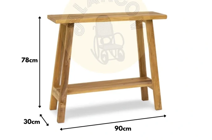 Consola Ibiza Madera Teca Reciclada 90x30x78 Cm - Moycor (5)