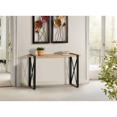 Consola Madera Acacia Natural Patas Metal 120x30x76 Cm - Giner y Colomer (3)