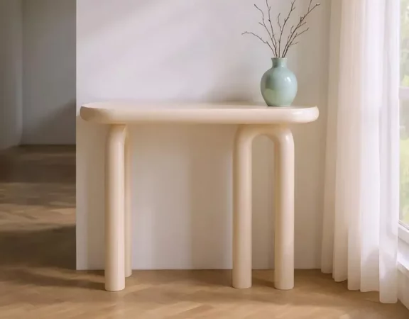 Consola Madera DM Crema 120x35x80 Cm - IXIA (4)