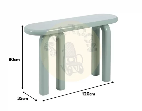 Consola Madera DM Lacado Verde 120x35x80 Cm - IXIA (2)