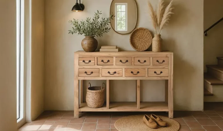 Consola Madera Maciza 120x30x80 Cm - Giner y Colomer (5)