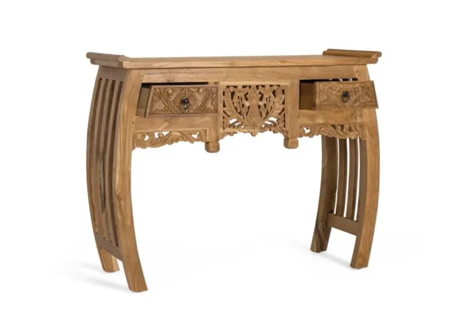 Consola Madera Maciza de Teca 100x37x78 Cm - Giner y Colomer (6)