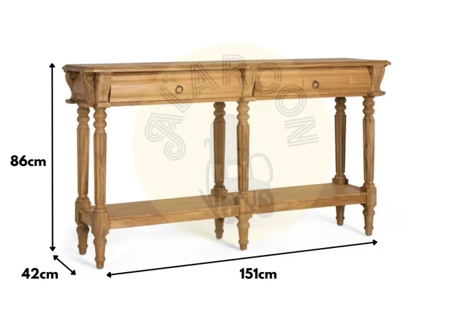 Consola Madera Maciza de Teca 151x42x86 Cm - Giner y Colomer (3)
