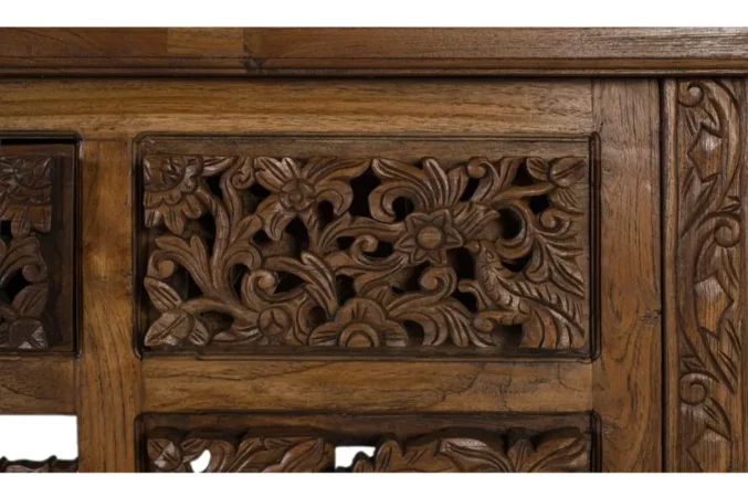 Consola Madera Maciza de Teca 220x40x91 Cm - Giner y Colomer (5)