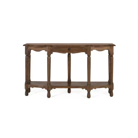 Consola Madera Teka Natural 138x38x77 Cm - Giner y Colomer (1)