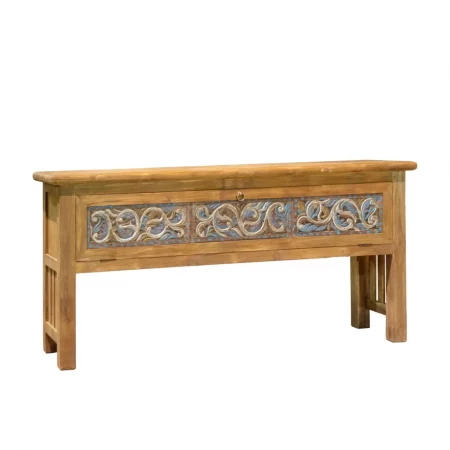 Consola Merida de Madera de Teca Reciclada Puerta A - Moycor (1)