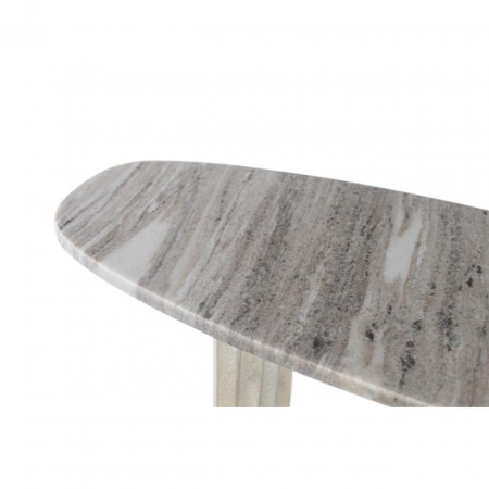 Consola Oval de Mármol y Aluminio Industrial 120x35x82 Cm - Giner y Colomer (3)