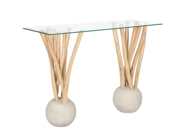Consola Ramas Madera de Dolken y Cristal 100x35x78 Cm - Imori (3)