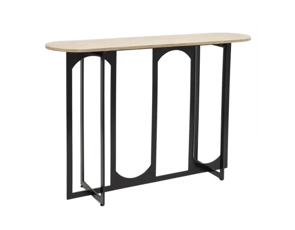 Consola Ruihi Imitacion Ceramica MDF Metal Natural 120x30x80 Cm - Imori (2)