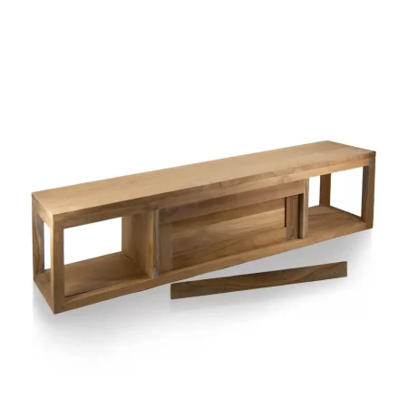 Consola Suspendida de Madera de Teca con 3 Cajones - Moycor (4)