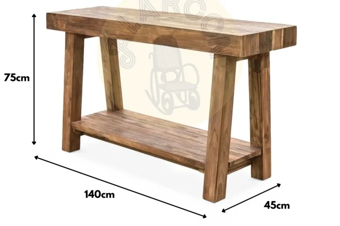 Consola Taylor Madera Teca Reciclada140x45x75 Cm - Moycor (7)
